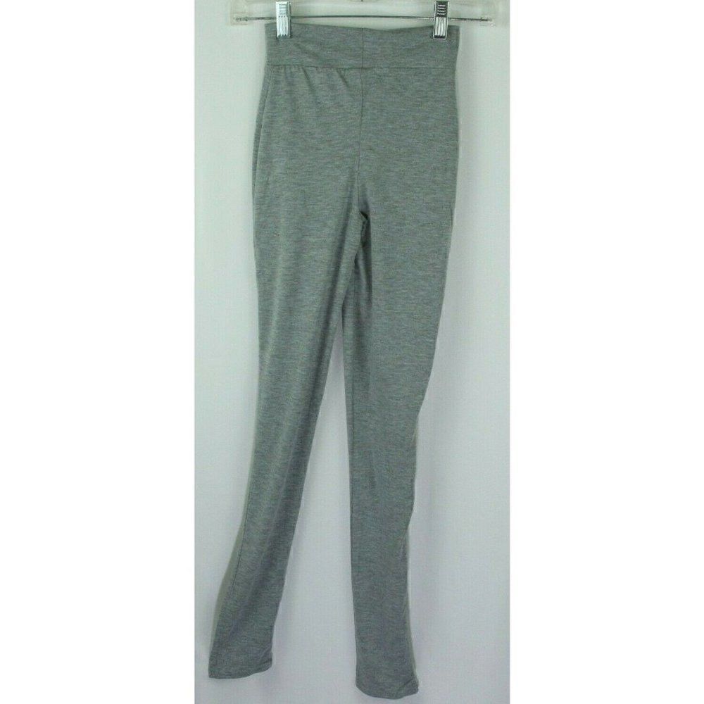 Pretty Little Thing Leggings 2 Gray Womens High Waisted Jersey New